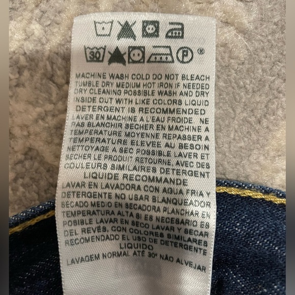 Levi’s 501 Button Fly Jeans Men’s 32x29 100% Cotton Dark Wash Straight Leg EUC - Picture 9 of 12